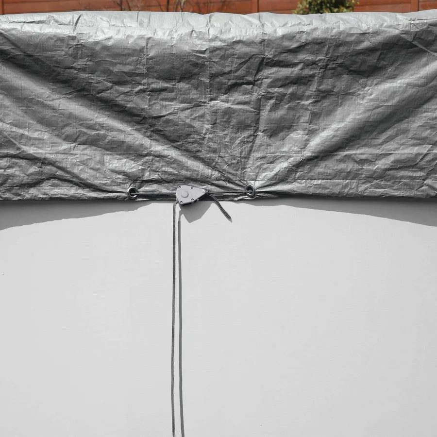 Bestway Couverture de piscine 1 Ø6,71 m Rond Polyester Gris for - 4