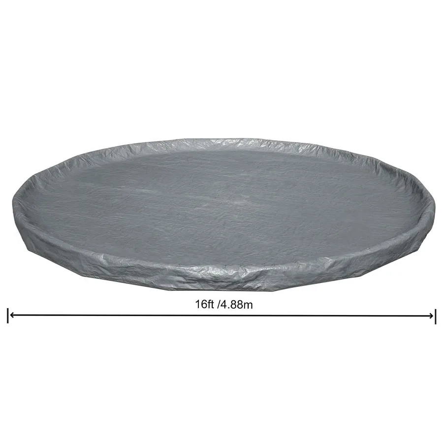 Bestway Couverture de piscine 1 Ø6,71 m Rond Polyester Gris for - 5