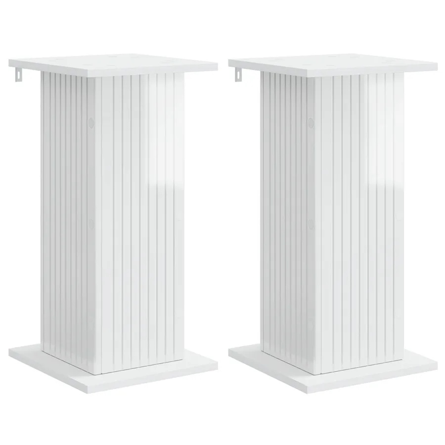 Support de Plante 2 pcs Blanc brillant 30,5 x 30 x 60,5 cm - 2