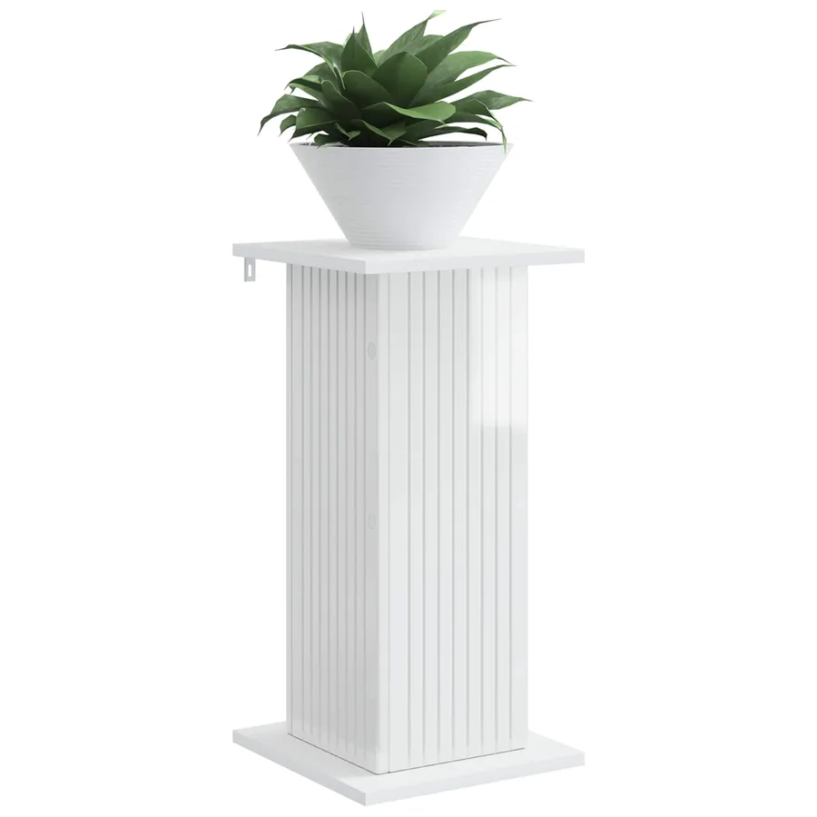 Support de Plante 2 pcs Blanc brillant 30,5 x 30 x 60,5 cm - 3