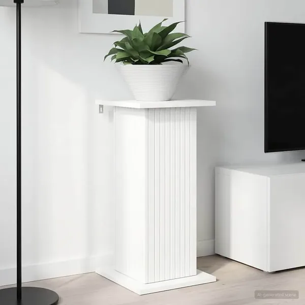 Support de Plante Blanc 30,5 x 30 x 60,5 cm Bois d'ingénierie