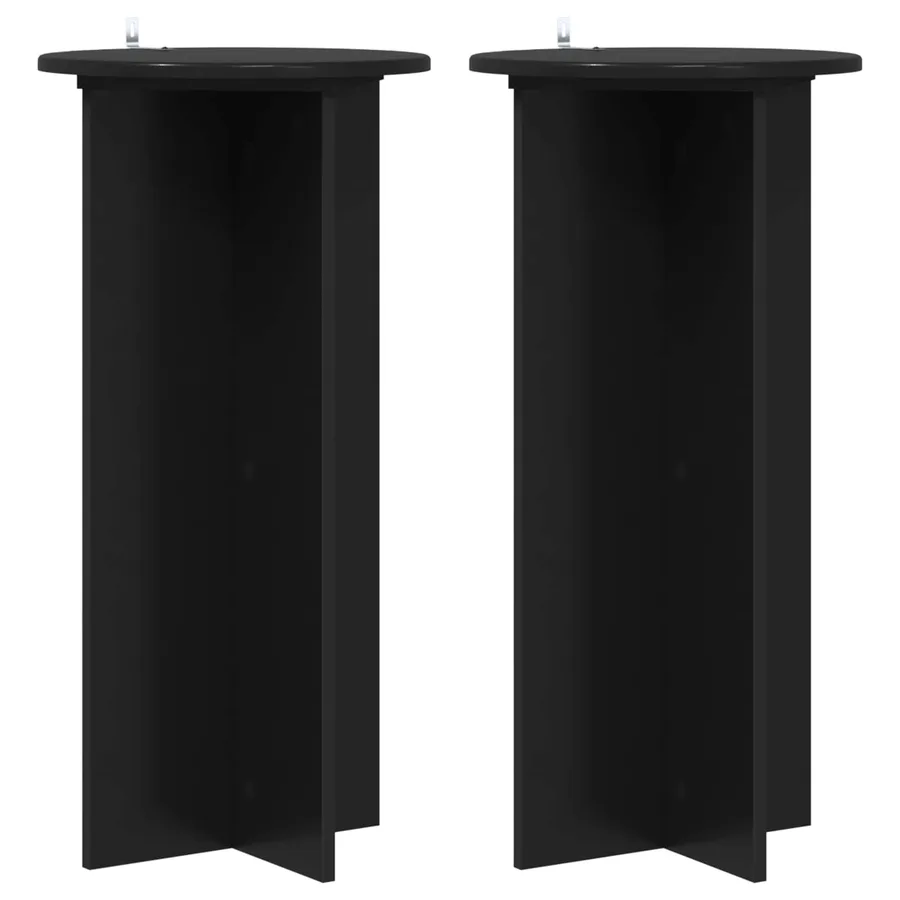 Support de Plante 2 pcs Noir 40 x 40 x 80 cm Bois d'ingénierie - 2
