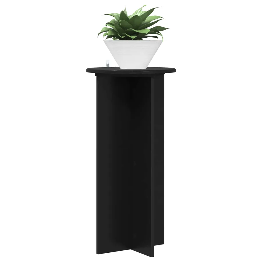 Support de Plante 2 pcs Noir 40 x 40 x 80 cm Bois d'ingénierie - 3