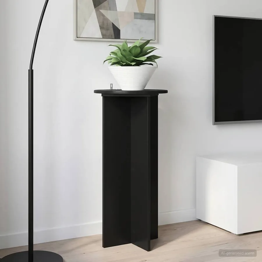 Support de Plante 2 pcs Noir 40 x 40 x 80 cm Bois d'ingénierie - 4