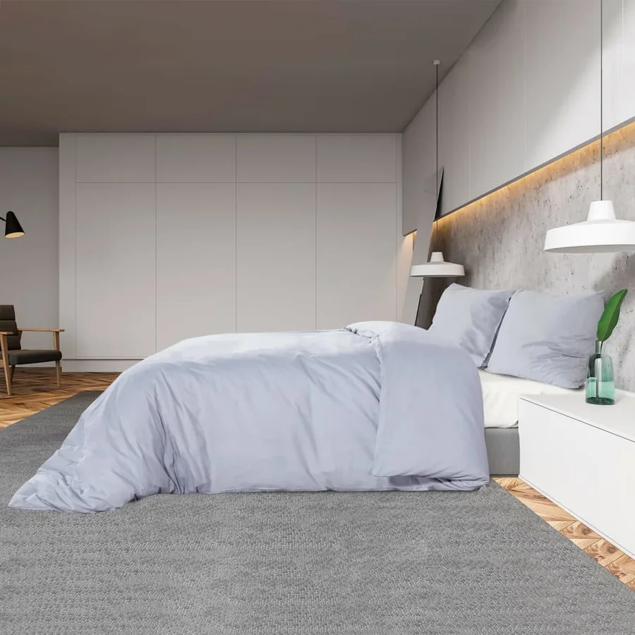 Ensemble de housse de couette Gris 200x200 cm Coton - 4