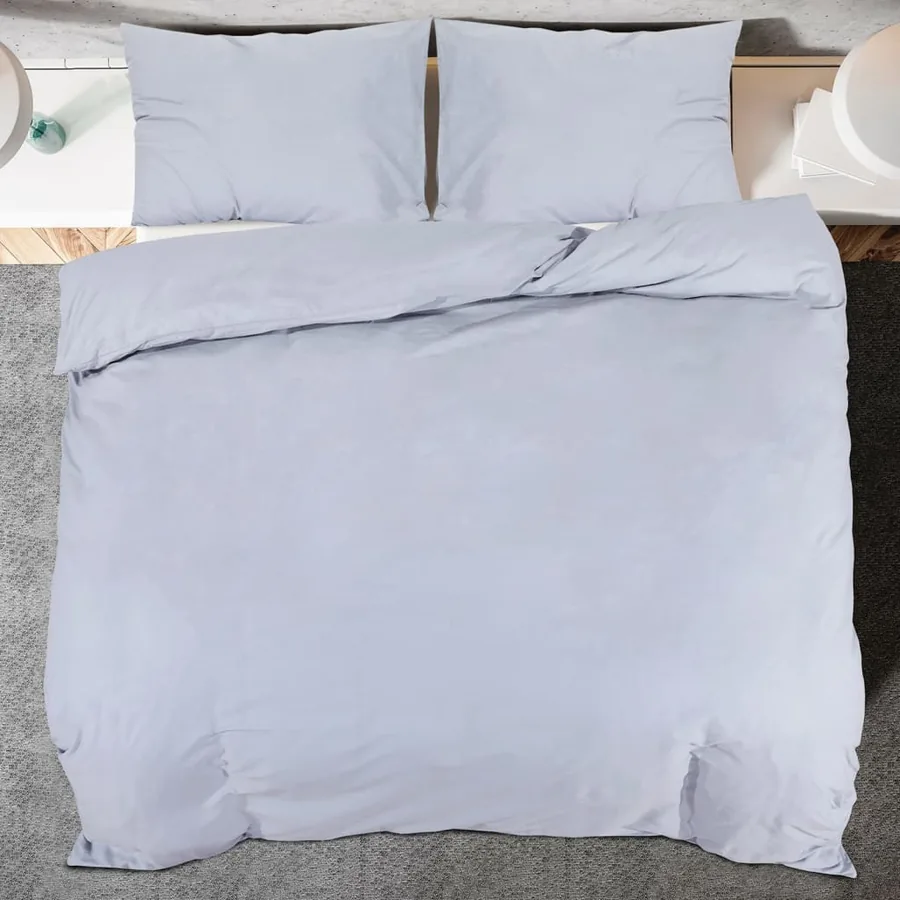 Ensemble de housse de couette Gris 200x200 cm Coton - 5