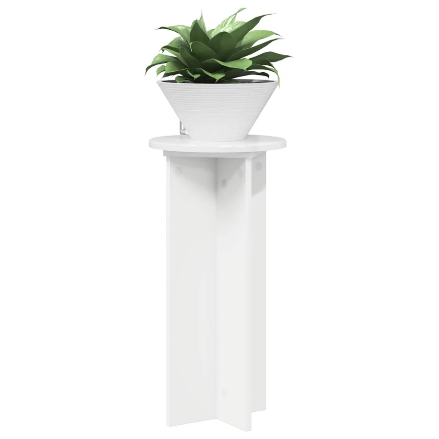 Support de Plante 2 pcs Blanc brillant 29,5 x 29,5 x 60 cm - 3