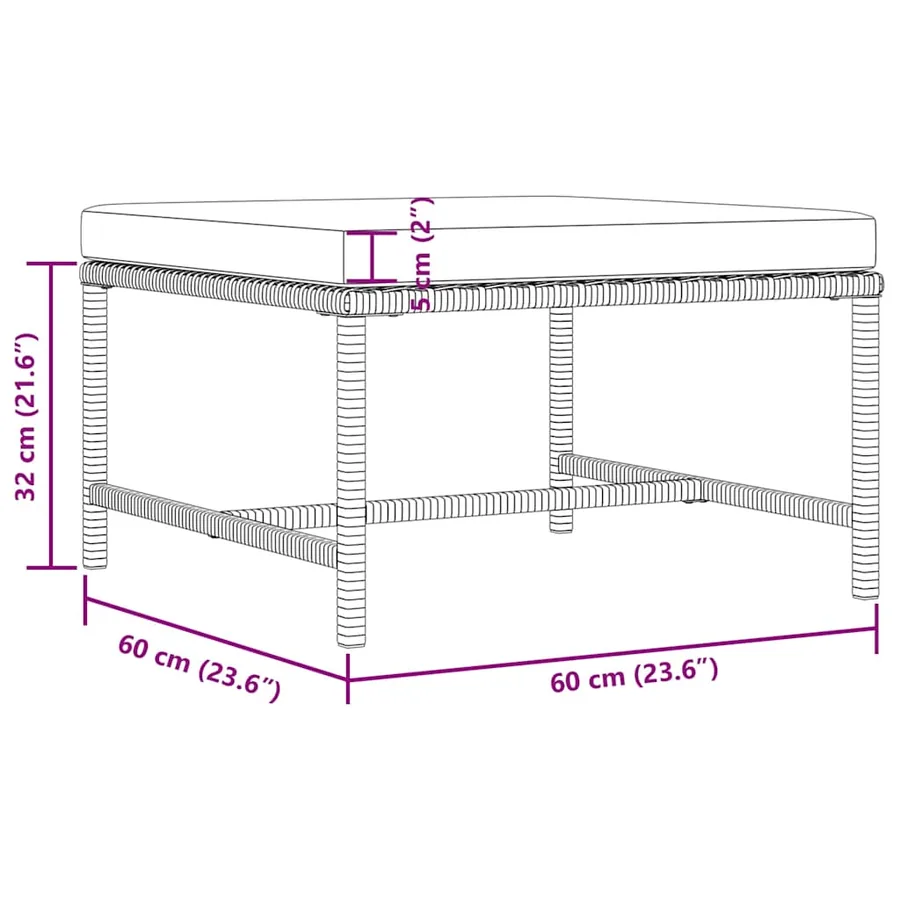 Canapés de jardin 4 pcs avec coussins Noir Résine tressée - 12
