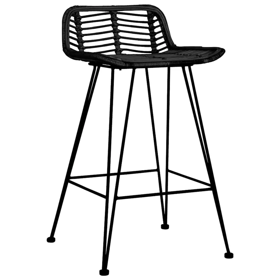 Chaises de bar lot de 2 noir Rotin - 2