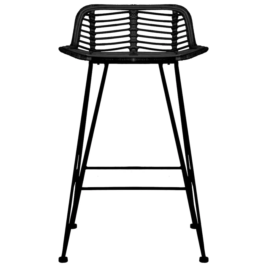 Chaises de bar lot de 2 noir Rotin - 3
