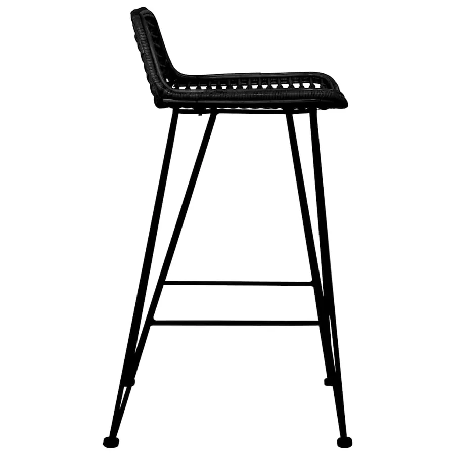 Chaises de bar lot de 2 noir Rotin - 4