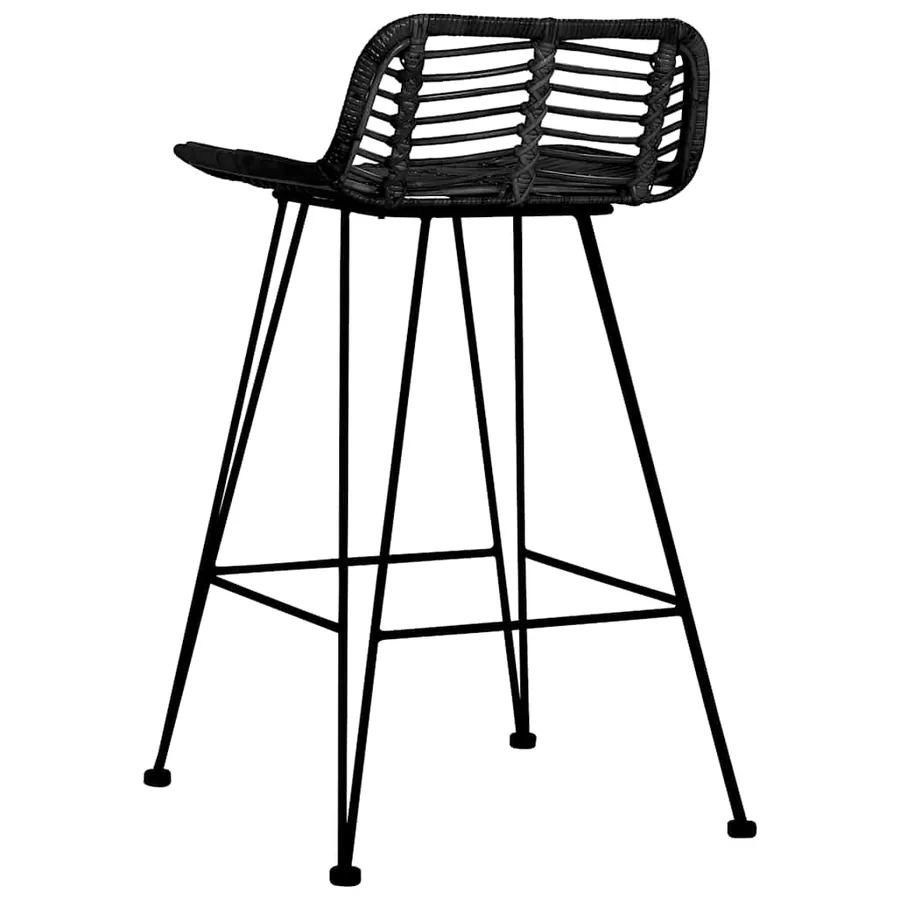 Chaises de bar lot de 2 noir Rotin - 5
