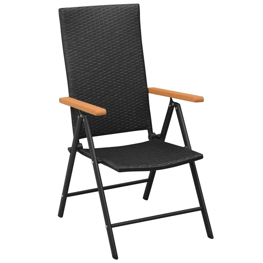 Ensemble à manger de jardin 7 pcs noir et marron - 4