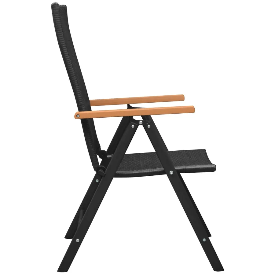 Ensemble à manger de jardin 7 pcs noir et marron - 6