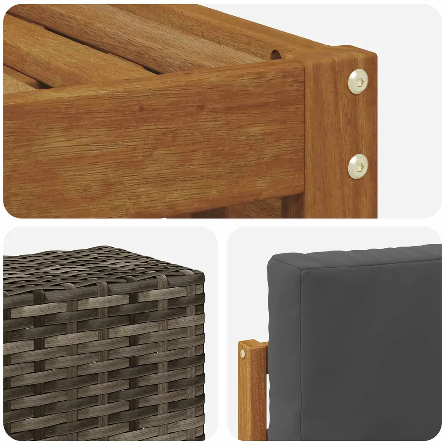 Ensembles de canapés avec coussin 6 pcs Naturel et Anthracite - 5