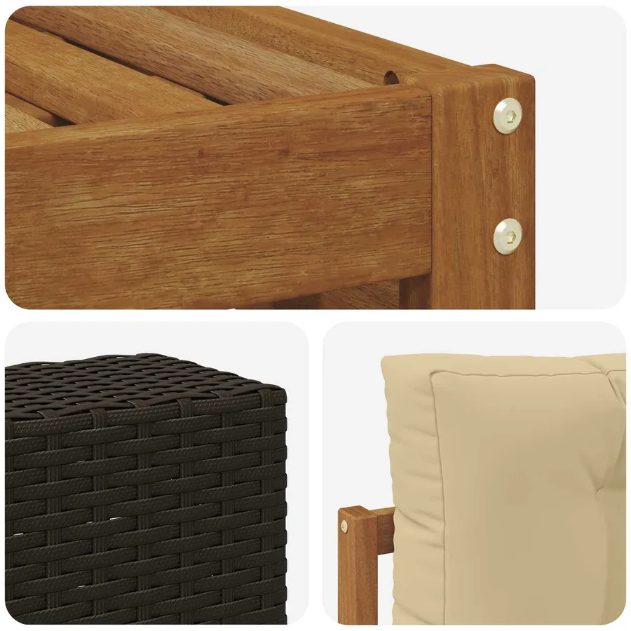 Ensemble de canapés d'extérieur 6 pcs Naturel et Beige - 6