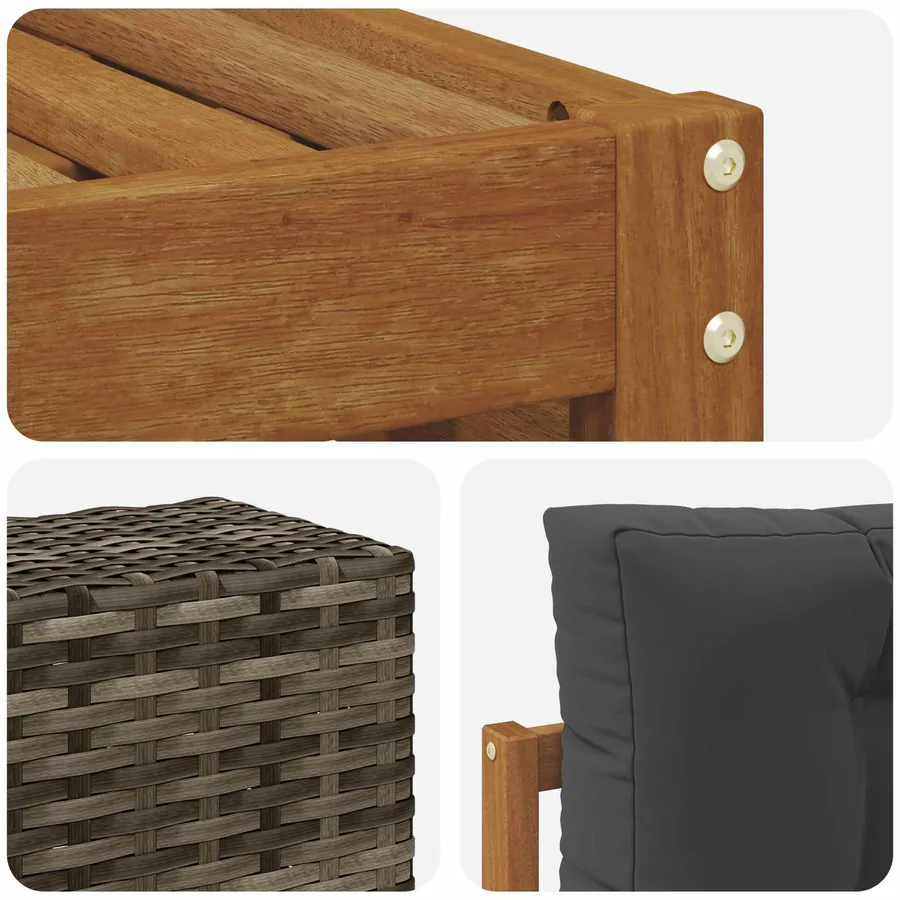Ensemble de canapés d'extérieur 6 pcs Naturel et Anthracite - 6