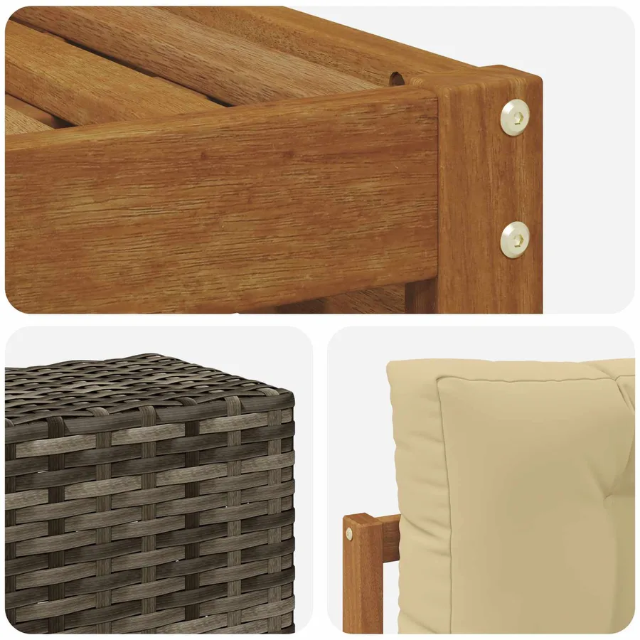 Ensemble de canapés d'extérieur 6 pcs Naturel et Beige - 6