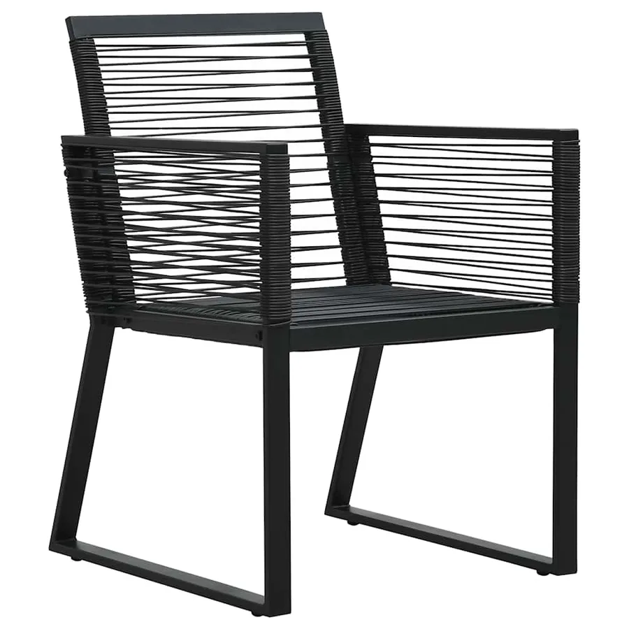 Ensemble à manger d'extérieur 5 pcs Rotin PVC Noir - 5