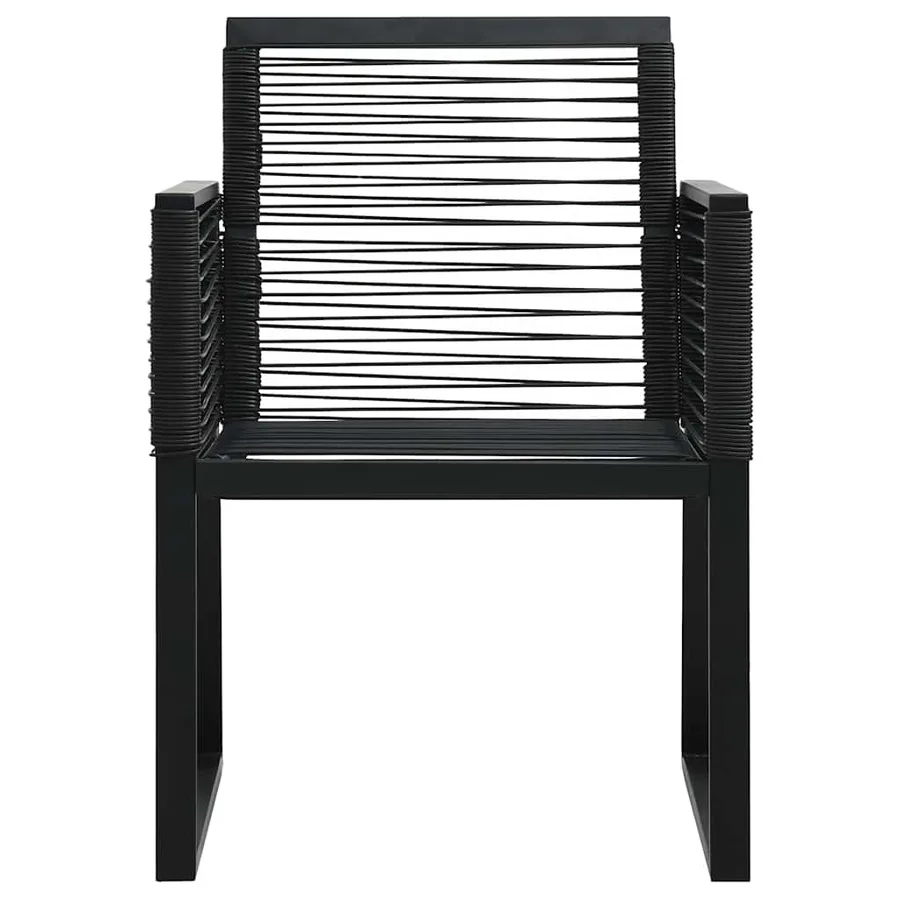 Ensemble à manger d'extérieur 5 pcs Rotin PVC Noir - 6