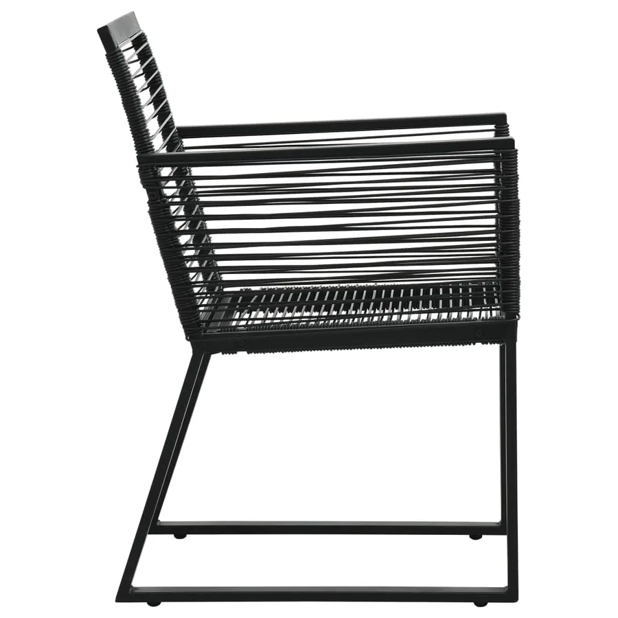 Ensemble à manger d'extérieur 5 pcs Rotin PVC Noir - 7
