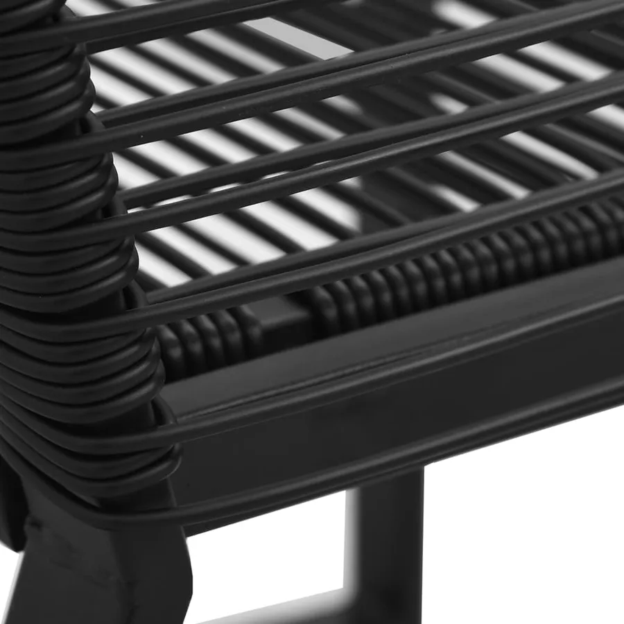 Ensemble à manger d'extérieur 5 pcs Rotin PVC Noir - 8