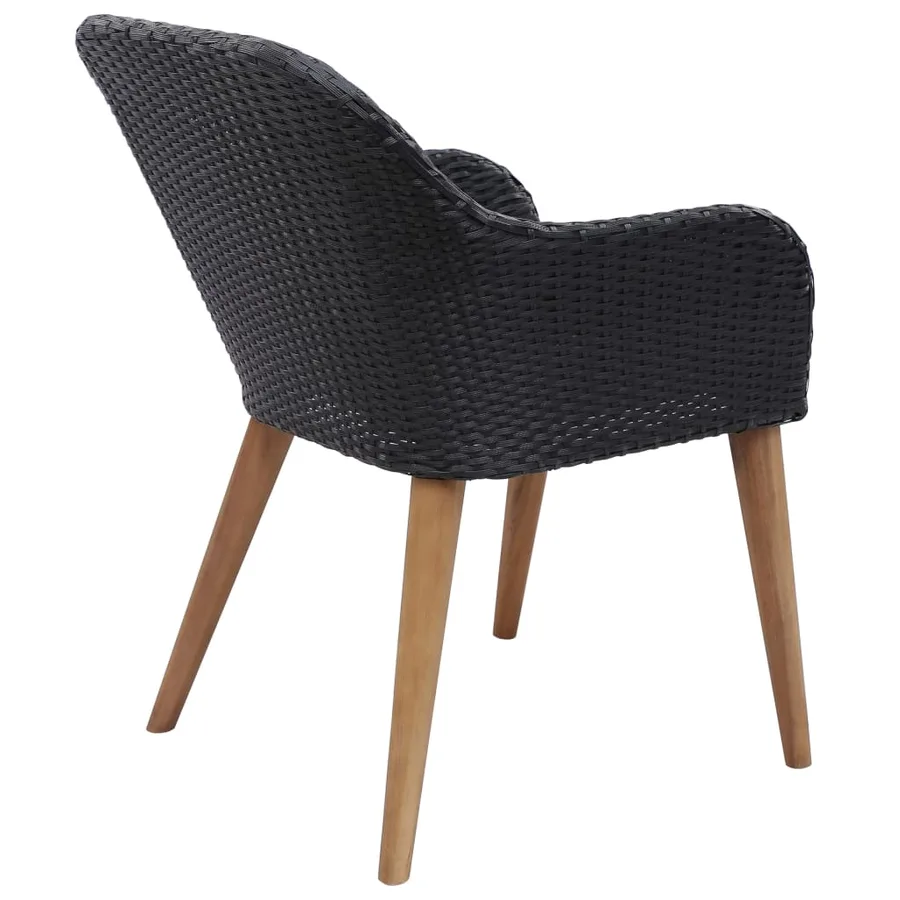 Ensemble à manger de jardin 5 pcs noir - 9