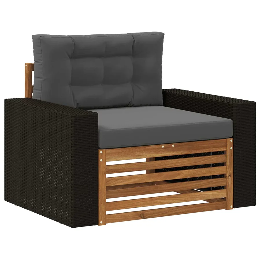 Sofa de milieu extérieur Bois d'Acacia Massif Naturel - 2