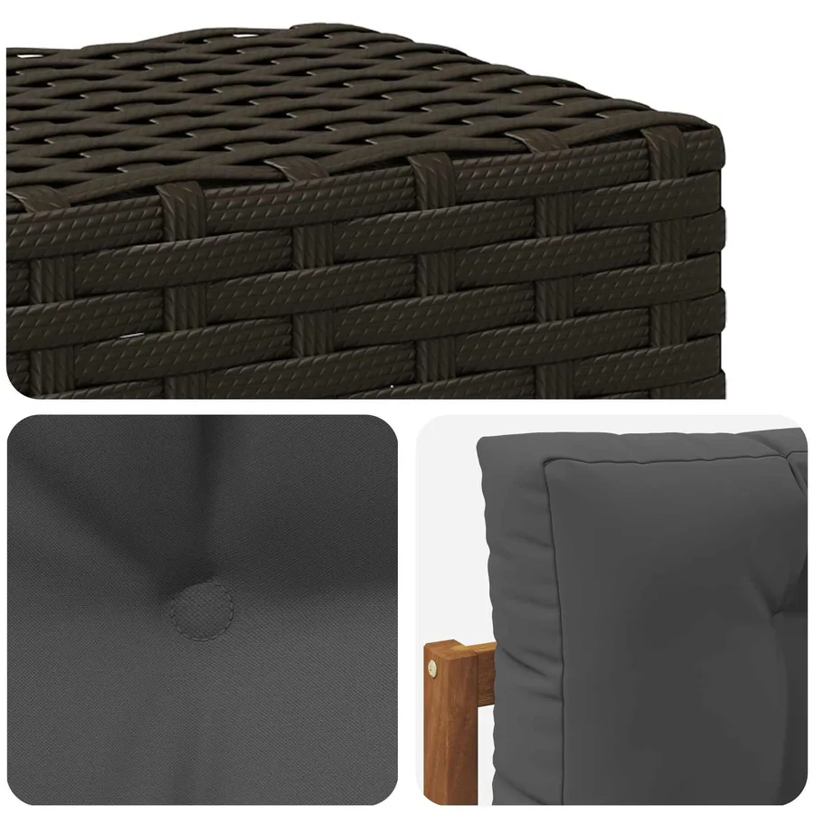 Sofa de milieu extérieur Bois d'Acacia Massif Naturel - 6