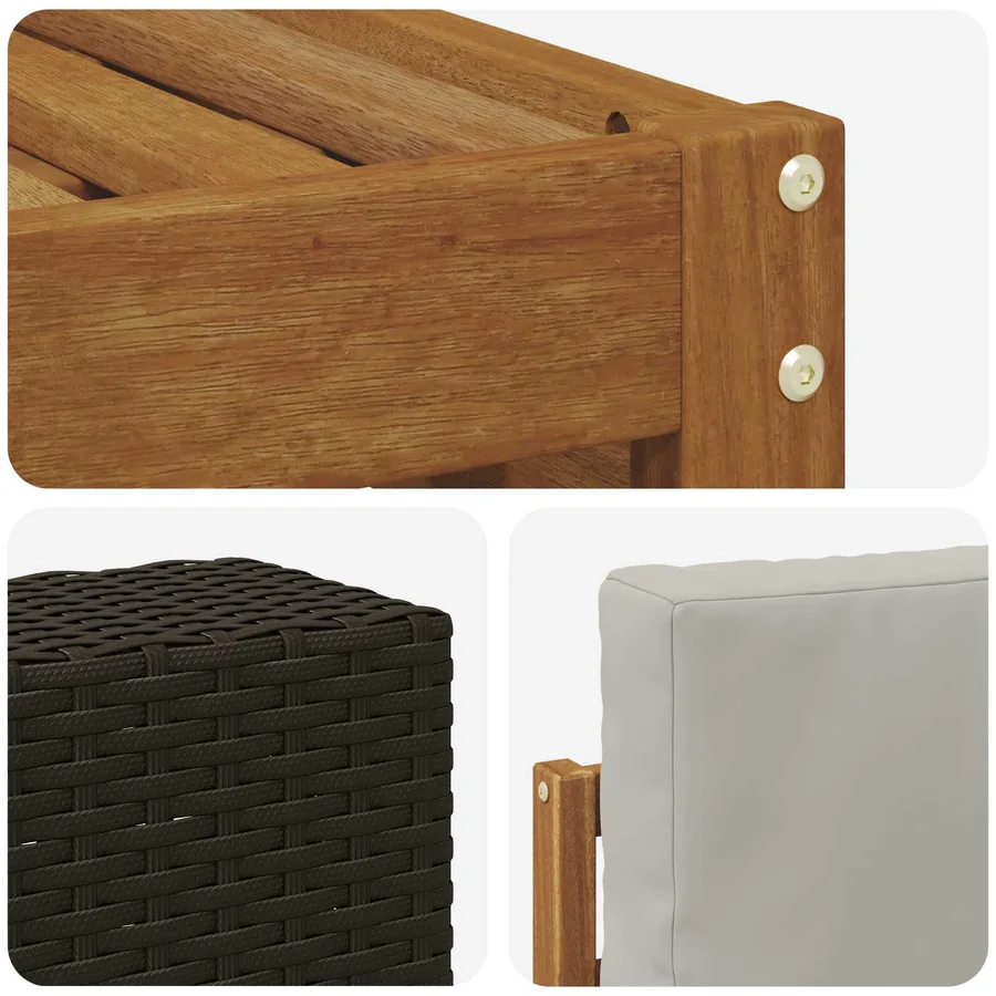 Ensemble de canapés d'extérieur 7 pcs Naturel et gris clair - 6