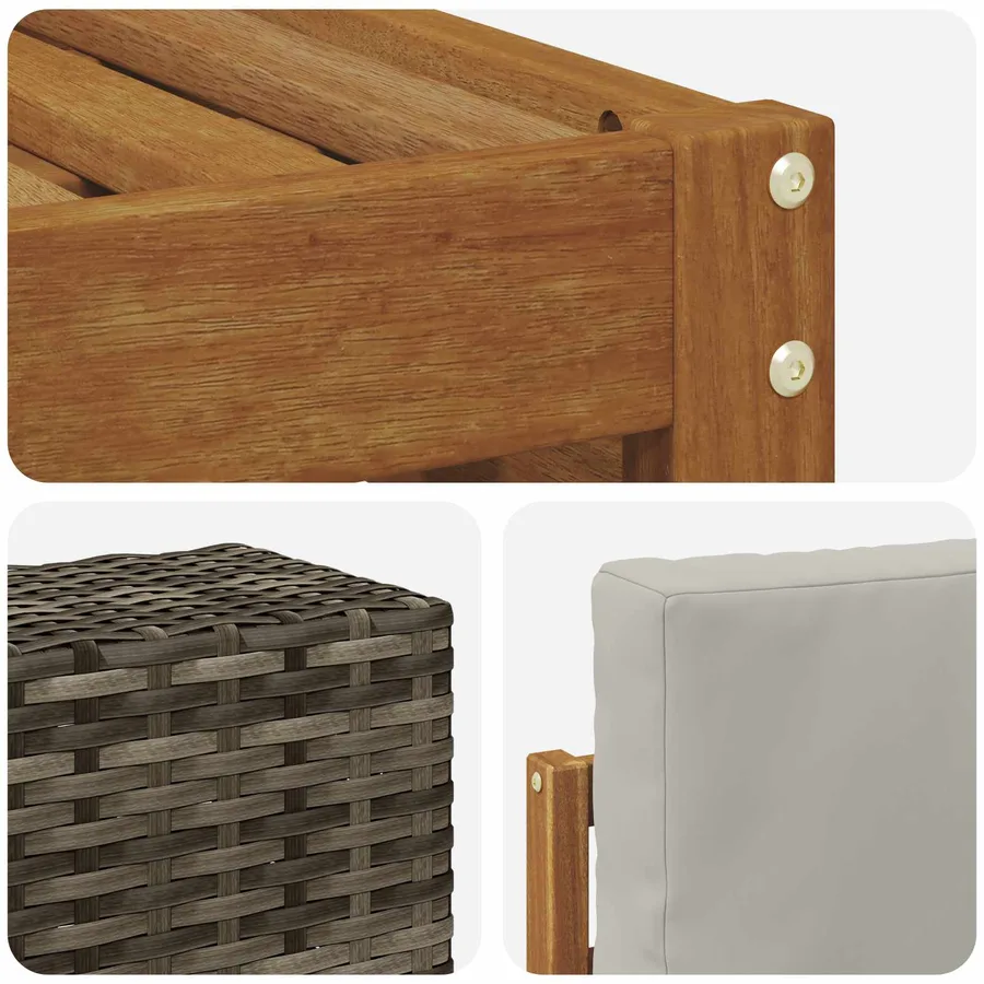 Ensemble de canapés d'extérieur 8 pcs Naturel et gris clair - 6