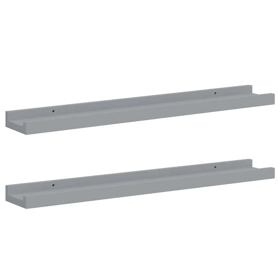 Étagères à rebord pour cadre photo 2 pcs Gris 60x9x3 cm MDF - 5