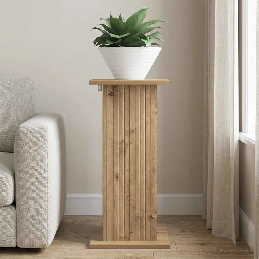 Support de Plante Chêne artisanal 30,5 x 30 x 60,5 cm - 4