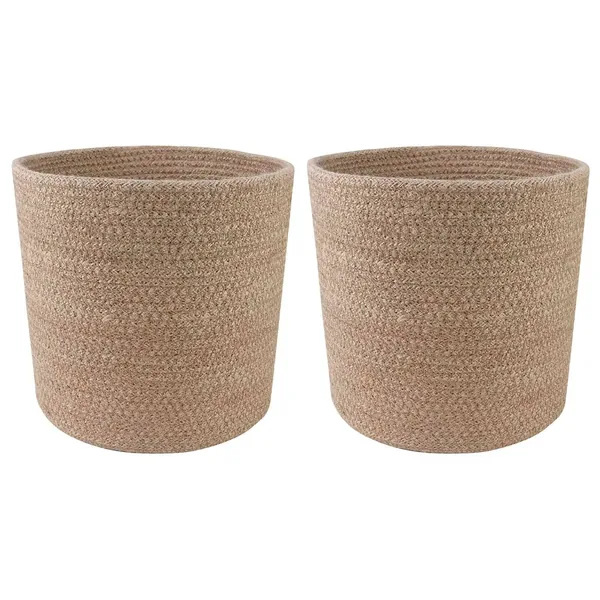 Ensemble de Pots à Plantes 2 pcs Naturel Ø 21 x 21 cm