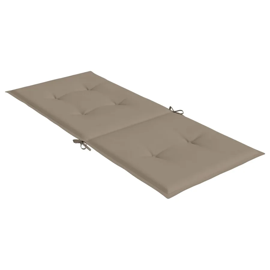 Coussins de chaise de jardin dossier haut lot de 6 taupe tissu - 6