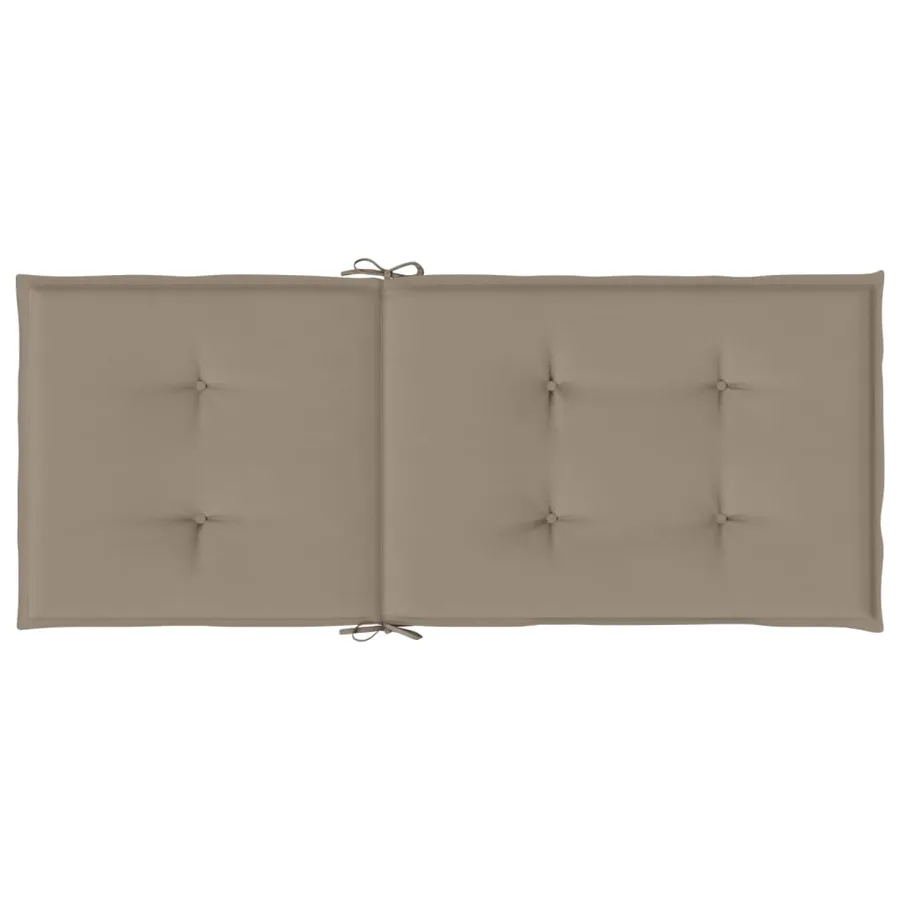 Coussins de chaise de jardin dossier haut lot de 6 taupe tissu - 7
