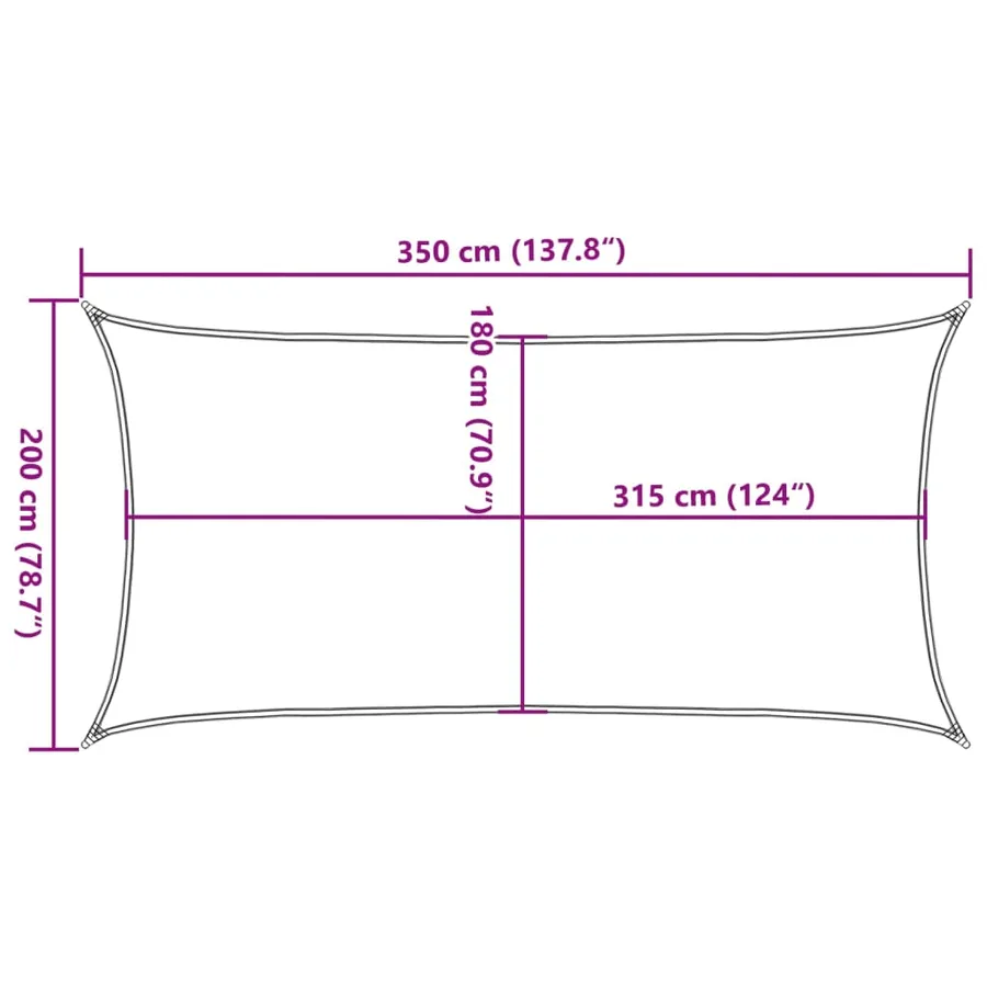 Voile d'ombrage PEHD 2x3,5 m Anthracite - 10