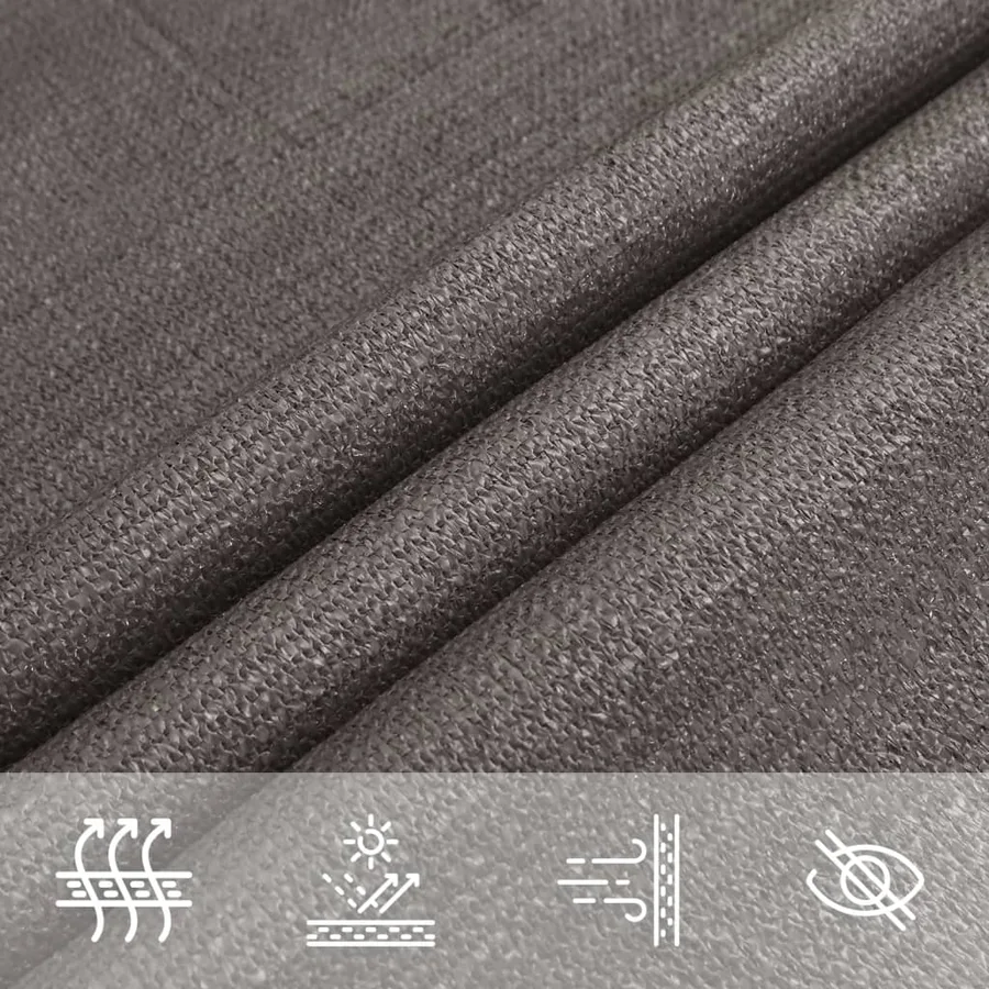 Voile d'ombrage PEHD 2x3,5 m Anthracite - 5