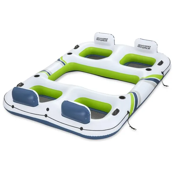 Bestway Île flottante Hydro-Force Blanc, Bleu et Vert 302 x 219 cm PVC