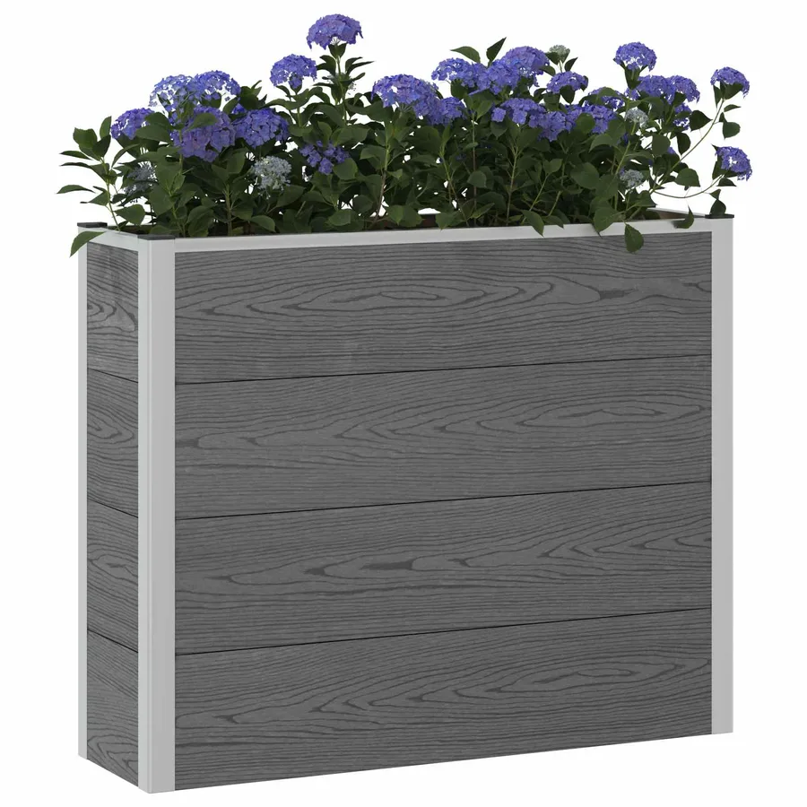 Jardinière surélevée Gris 100 x 30 x 82 cm WPC et Aluminium - 3