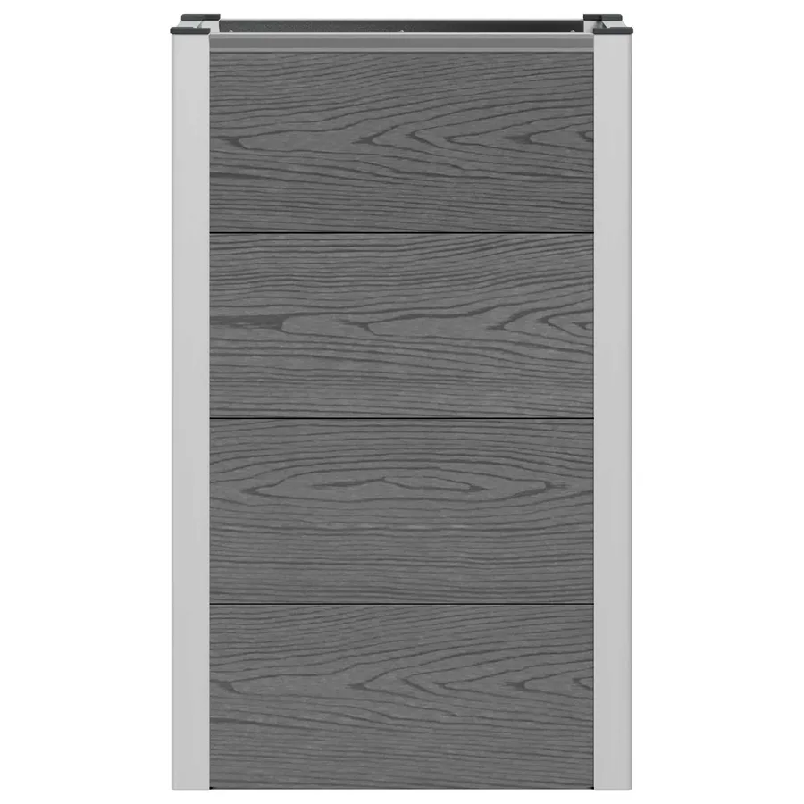 Jardinière surélevée Gris 50 x 30 x 82 cm WPC et Aluminium - 4