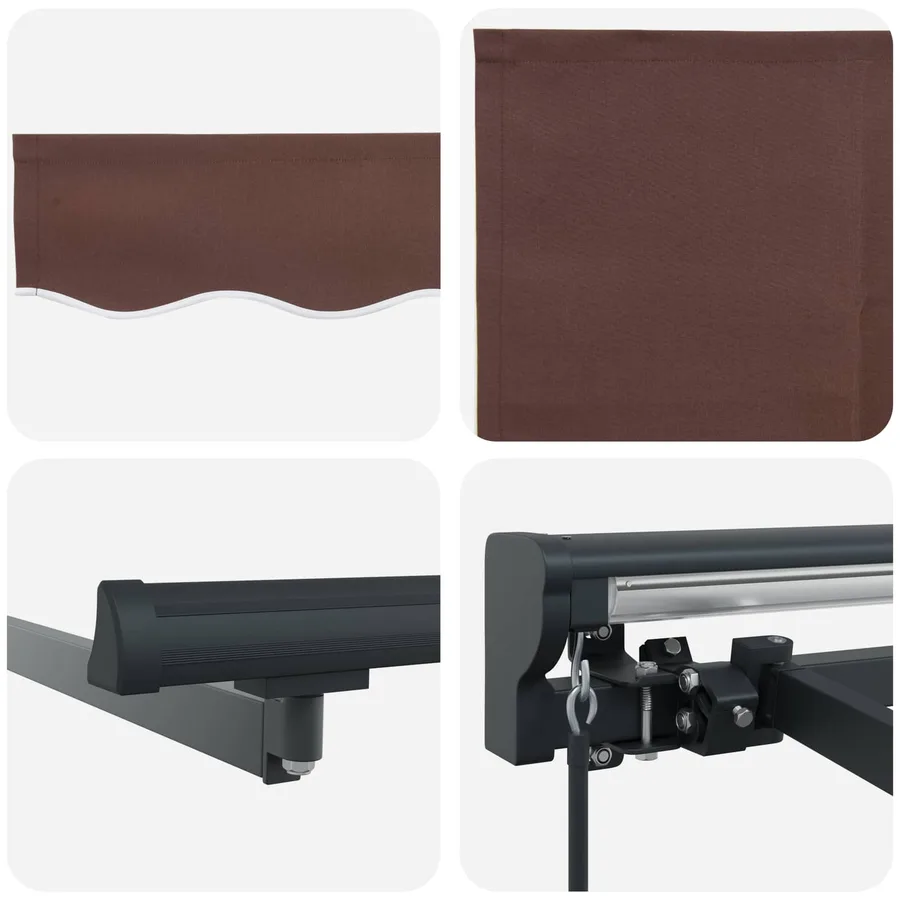 Auvent rétractable manuel Marron 3 x 2 m - 7