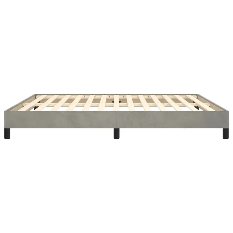 Cadre de lit sans matelas gris clair 180x200 cm velours - 6