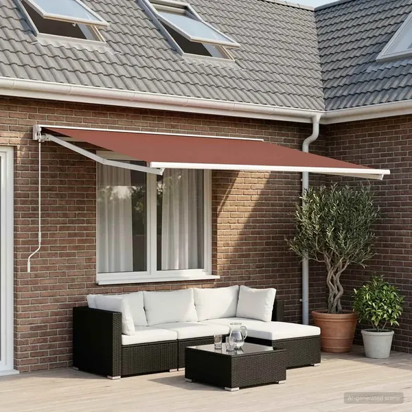 Toile de rechange pour auvent Marron 300 x 200 cm Polyester