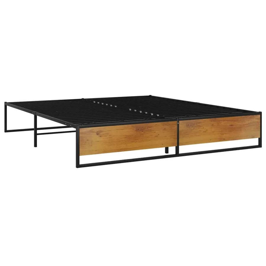 Cadre de lit sans matelas noir métal 160x200 cm - 2