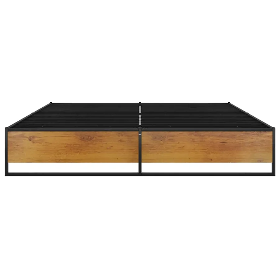 Cadre de lit sans matelas noir métal 160x200 cm - 3