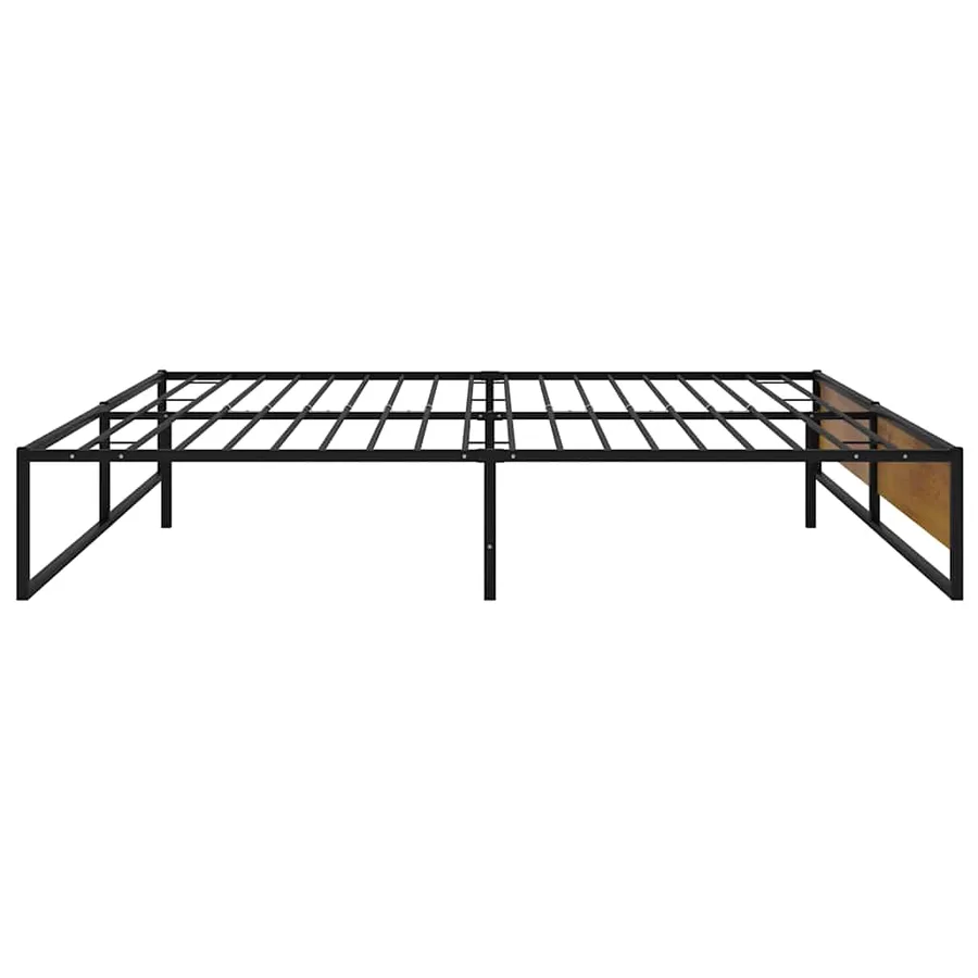 Cadre de lit sans matelas noir métal 160x200 cm - 4