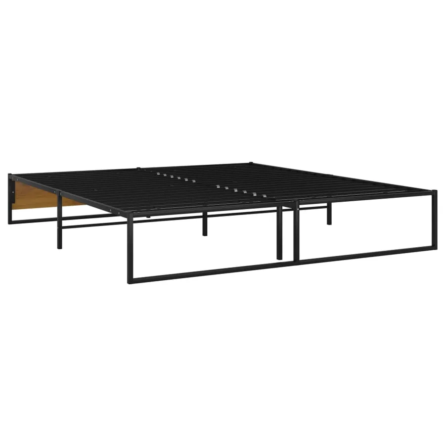 Cadre de lit sans matelas noir métal 160x200 cm - 5