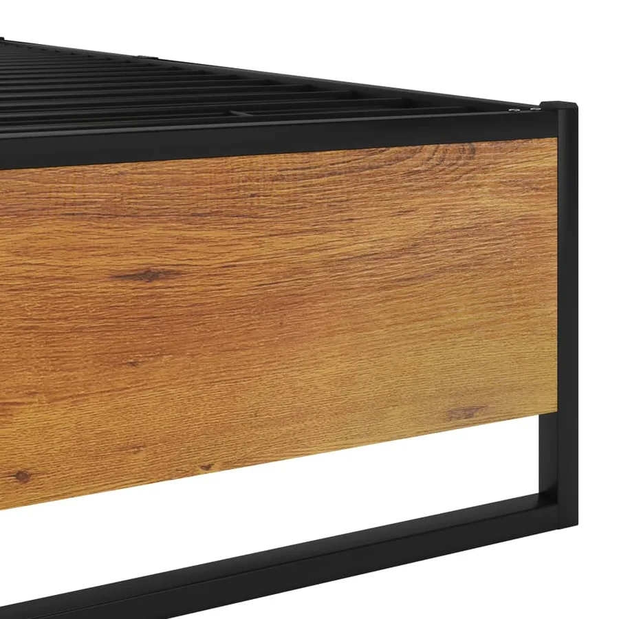 Cadre de lit sans matelas noir métal 160x200 cm - 6