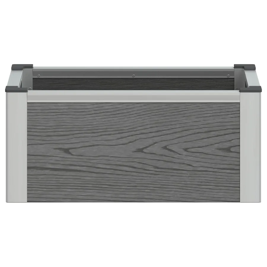 Jardinière surélevée Gris 50 x 30 x 22 cm WPC et Aluminium - 4